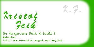 kristof feik business card